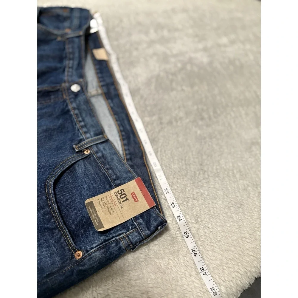 New Levi's 501 Original Straight Button Fly Blue Denim Jeans 48x29 B&T NWT Pants